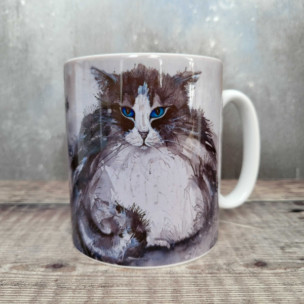 Mug Old Blue Eyes Cat By Sarah Rowley - roanokeart.co.uk