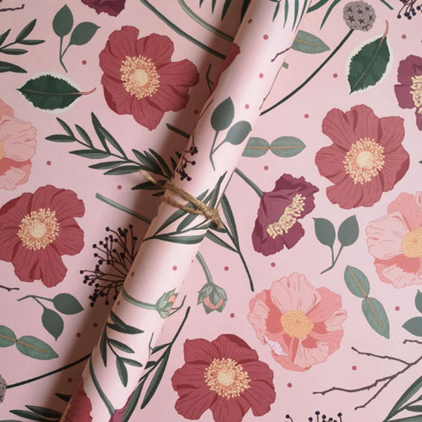 Gift Wrap Blush by Wildwood papers from www.thefoxandcrowgallery.co.uk