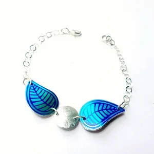 Paisley Leaf Blue Bracelet Adele Kime